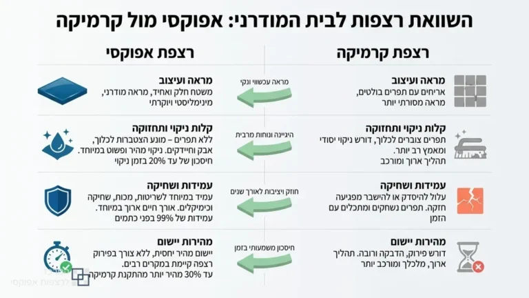 רצפת אפוקסי מודרנית בסלון ביתי בעיצוב נקי