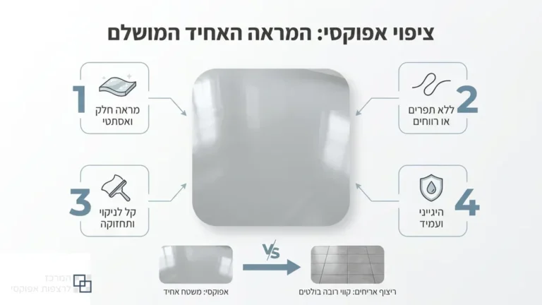 רצפת אפוקסי לדירה בעיצוב מודרני וחלק