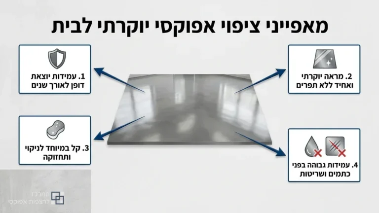 סלון מודרני עם רצפת אפוקסי דקורטיבית מבריקה ללא חיבורים