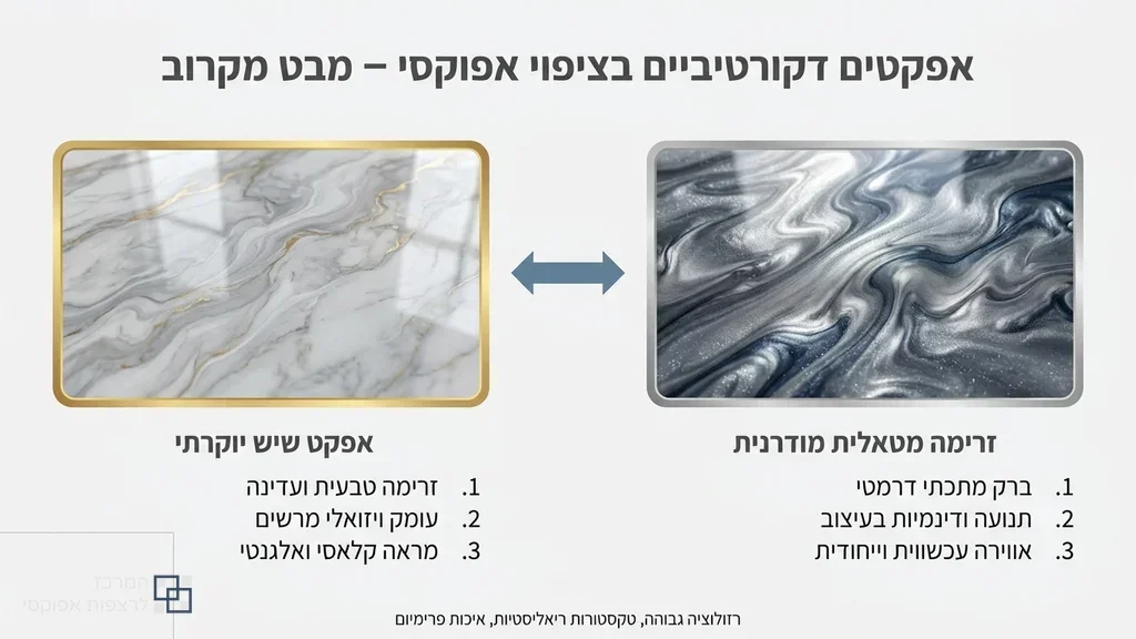 נוצר על ידי מודל בינה מלאכותית Gemini Pro תקריב של טקסטורה דמוית שיש בציפוי אפוקסי דקורטיבי לרצפה