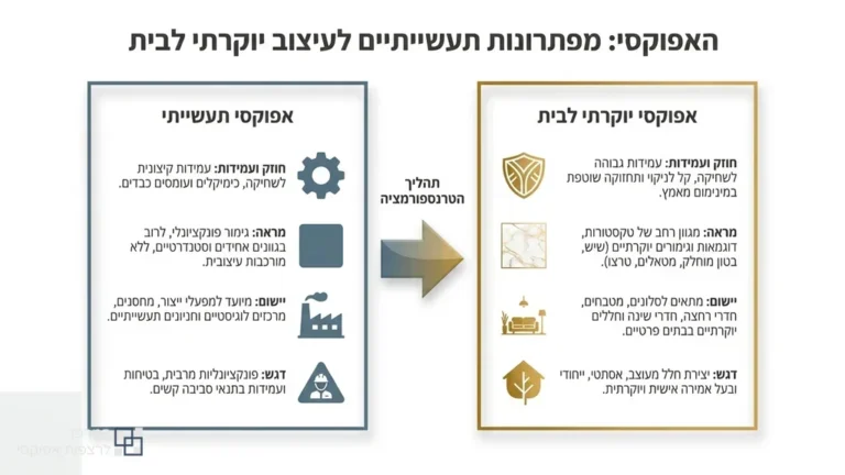 רצפת אפוקסי מעוצבת בסלון מודרני מואר
