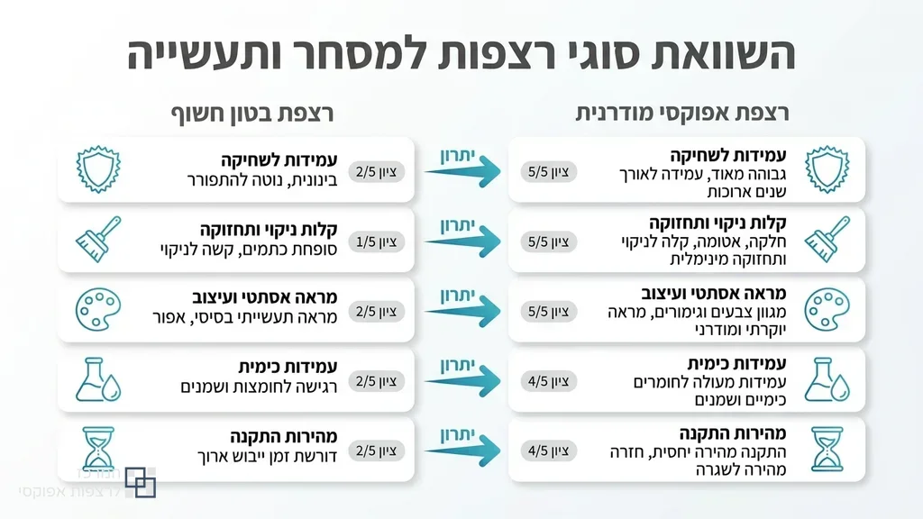 ציפוי אפוקסי מבריק בחלל מסחרי בגבעת שמואל