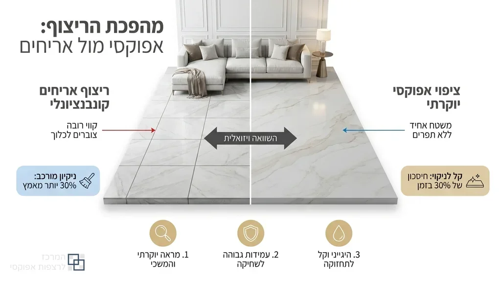 סלון בית פרטי מעוצב עם רצפת אפוקסי דקורטיבית ללא תפרים