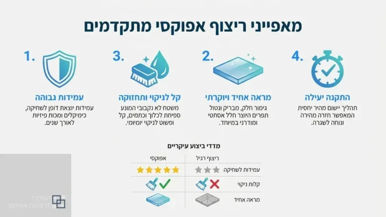 רצפת אפוקסי מבריקה וחלקה בחלל מודרני