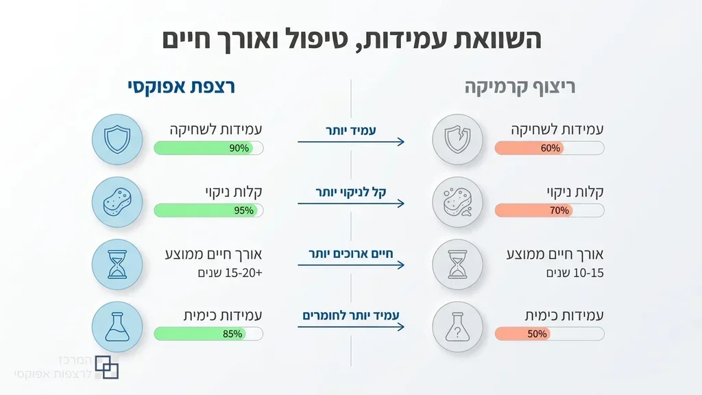 רצפת אפוקסי מבריקה וחלקה בחלל מעוצב