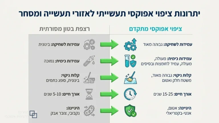 רצפת אפוקסי תעשייתית עמידה ומבריקה ברהט