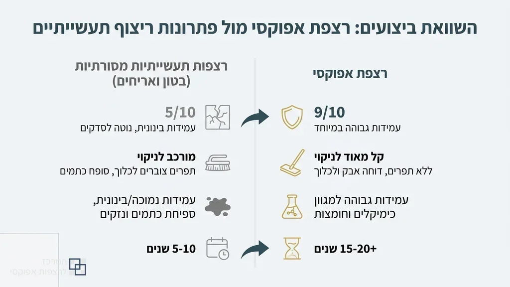 רצפת אפוקסי איכותית בחלל מסחרי בקרית מוצקין