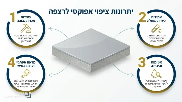 רצפת אפוקסי מבריקה ועמידה בחלל תעשייתי או מסחרי