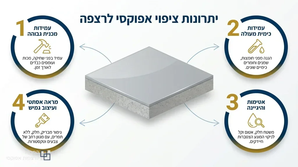 רצפת אפוקסי מבריקה ועמידה בחלל תעשייתי או מסחרי