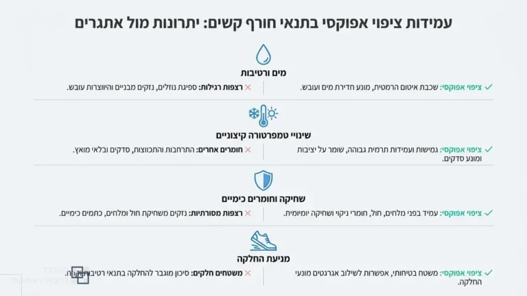 רצפת אפוקסי עמידה בפני מזג אוויר חורפי בצפת