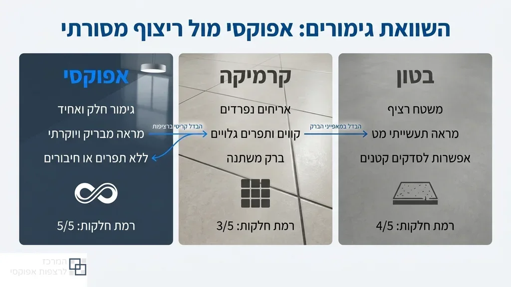 השוואת סוגי ריצוף וציפוי אפוקסי מבריק