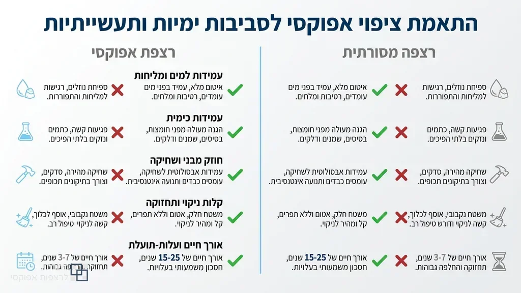 רצפת אפוקסי מבריקה ועמידה בחלל תעשייתי מודרני בעכו