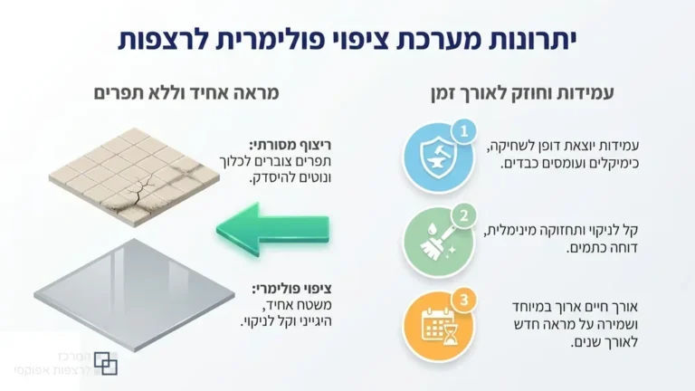 רצפת אפוקסי מבריקה וחלקה בחלל מסחרי יוקרתי