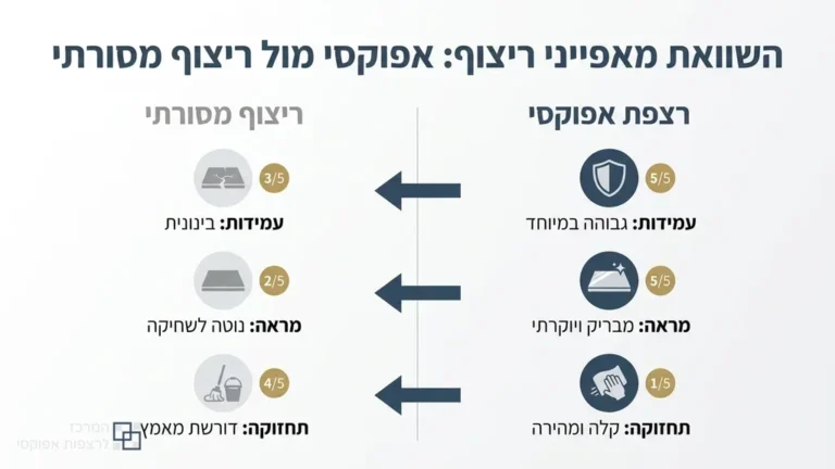 רצפת אפוקסי מבריקה ומעוצבת בנס ציונה המעניקה מראה יוקרתי לחלל