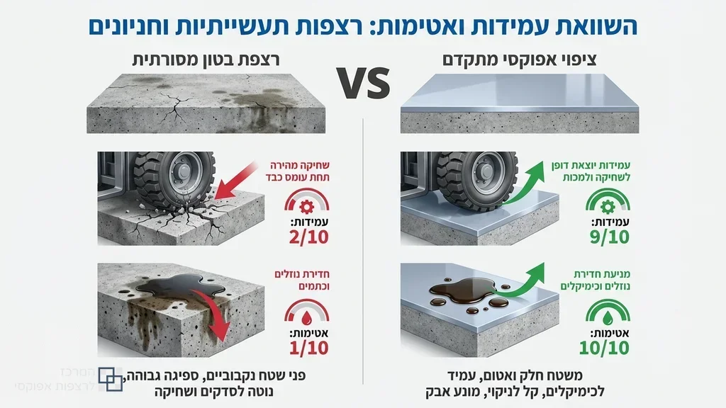 רצפת אפוקסי תעשייתית עמידה ואטומה