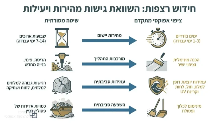 הכנת רצפת בטון שחוקה לקראת ציפוי אפוקסי מקצועי באזור תעשייה קרוב לים