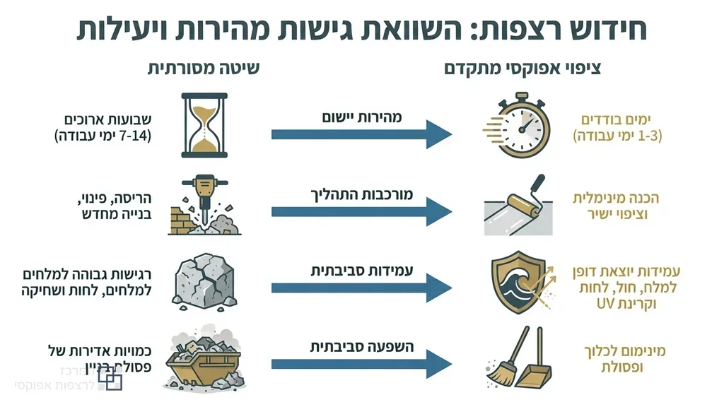 הכנת רצפת בטון שחוקה לקראת ציפוי אפוקסי מקצועי באזור תעשייה קרוב לים