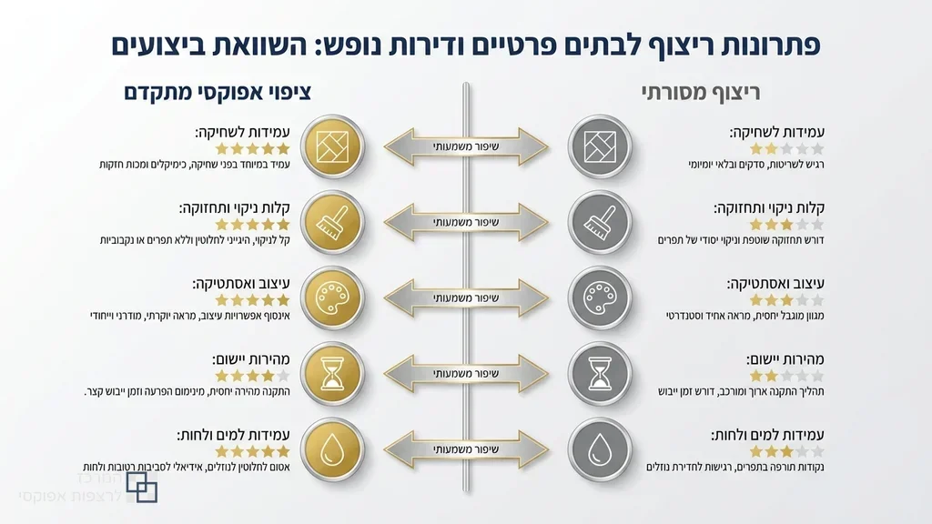 סלון יוקרתי בדירת נופש עם יציקת אפוקסי מטאלי מעוצב