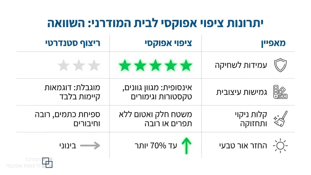 רצפת אפוקסי מודרנית וחלקה בסלון ביתי