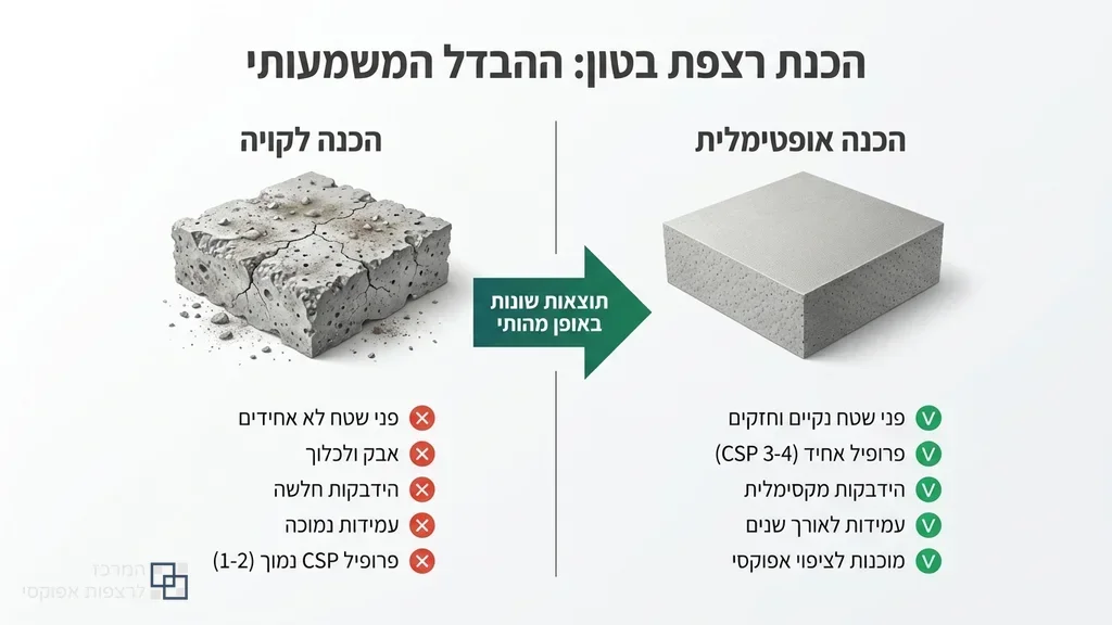 הכנת תשתית בטון לפני ציפוי אפוקסי