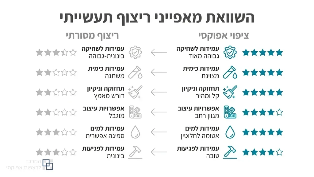 רצפת אפוקסי מבריקה ועמידה בחלל מסחרי מעוצב