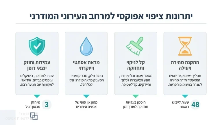 רצפת אפוקסי מבריקה ויוקרתית בחלל מסחרי מודרני בגבעתיים