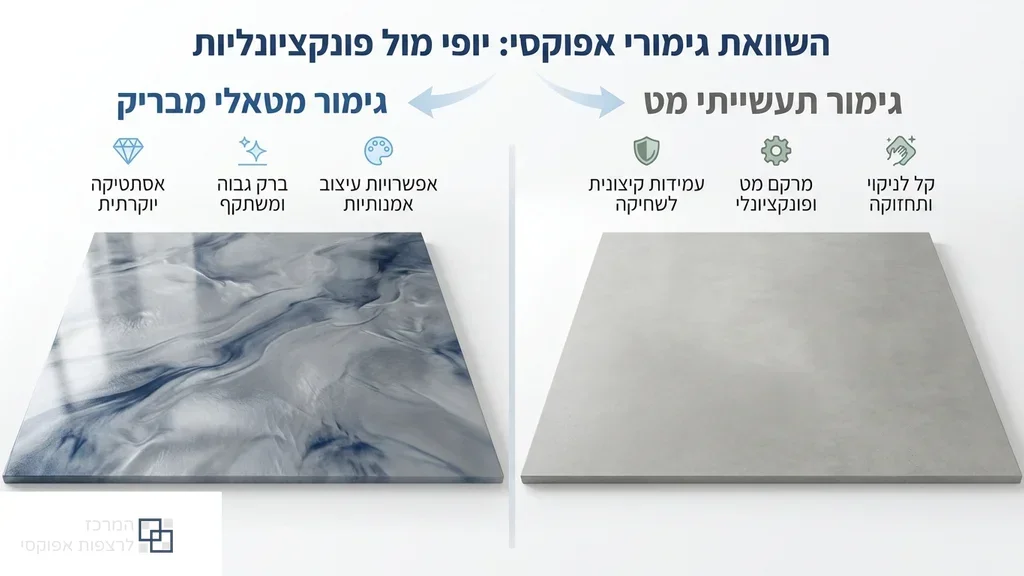 דוגמאות לגימורים שונים של רצפות אפוקסי