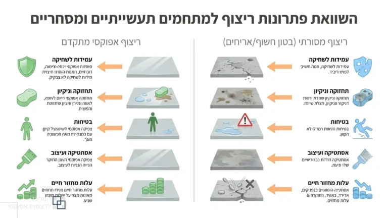 רצפת אפוקסי תעשייתית מבריקה ועמידה בקרית גת