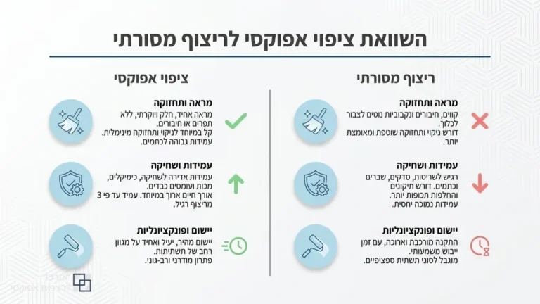 רצפת אפוקסי חלקה ומבריקה בחלל מסחרי בצפון