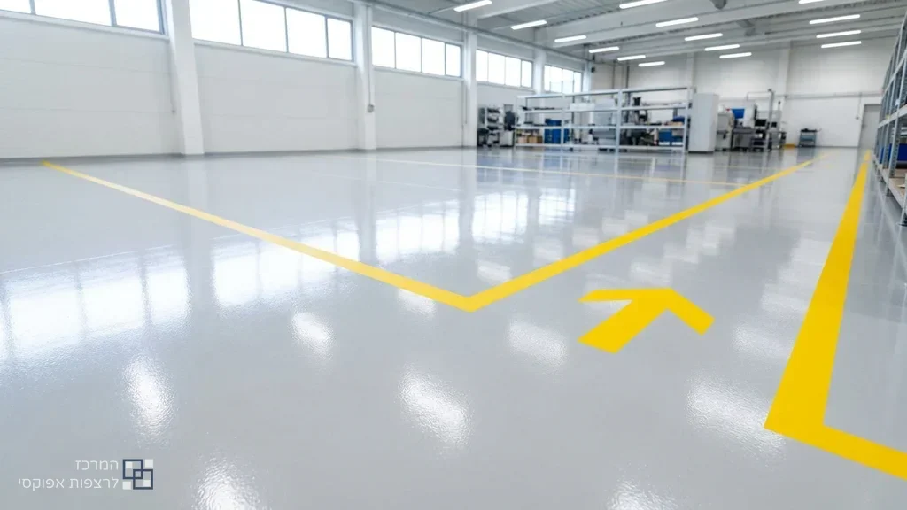 רצפת אפוקסי תעשייתית נקייה וקלה לתחזוקה שוטפת