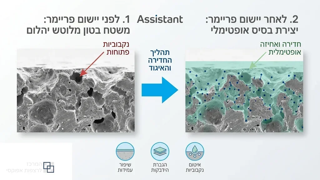 שלבי העבודה והכנת הבטון לציפוי