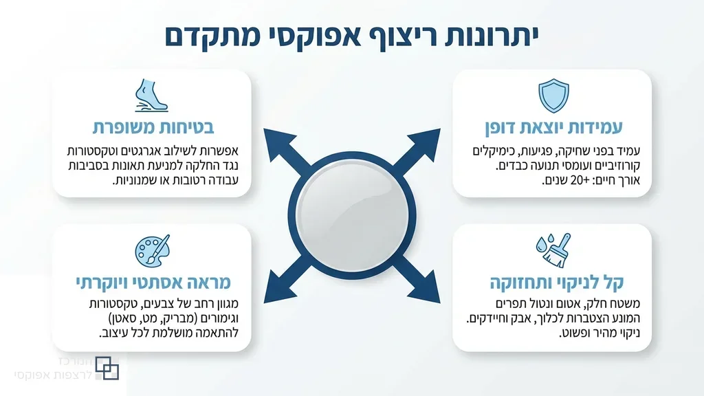 רצפת אפוקסי מבריקה ועמידה בחלל מסחרי מודרני