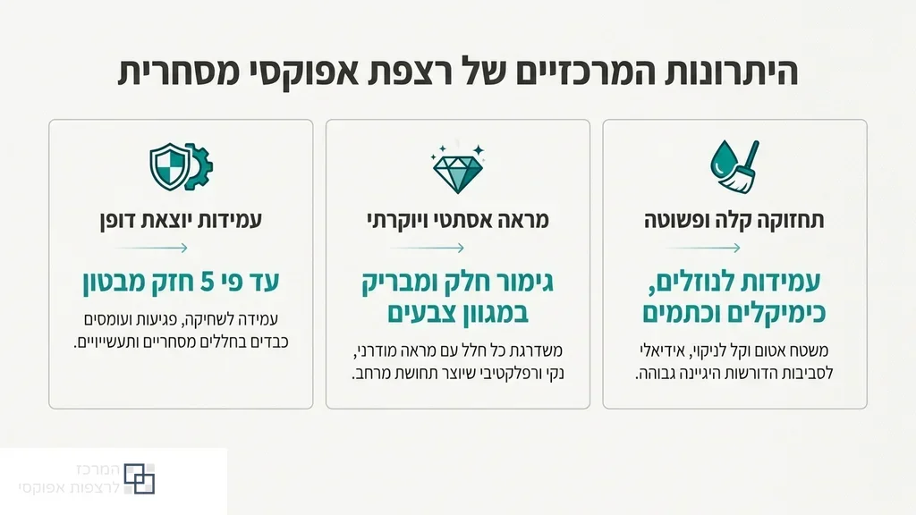 רצפת אפוקסי חלקה ומבריקה בחלל מסחרי