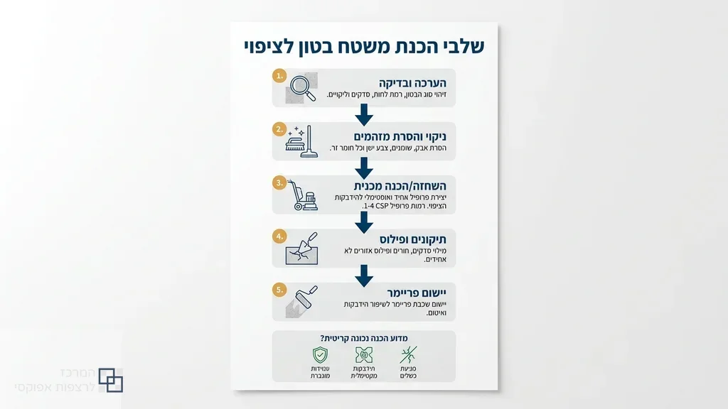 הכנת משטח בטון לפני יישום צבע