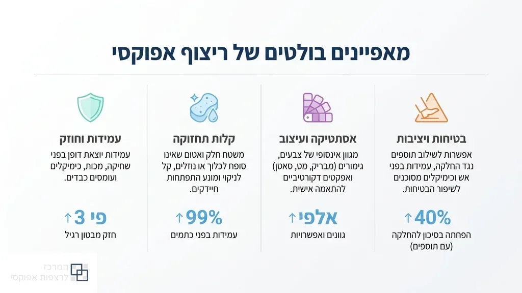 רצפת אפוקסי לבית במראה מודרני מבריק