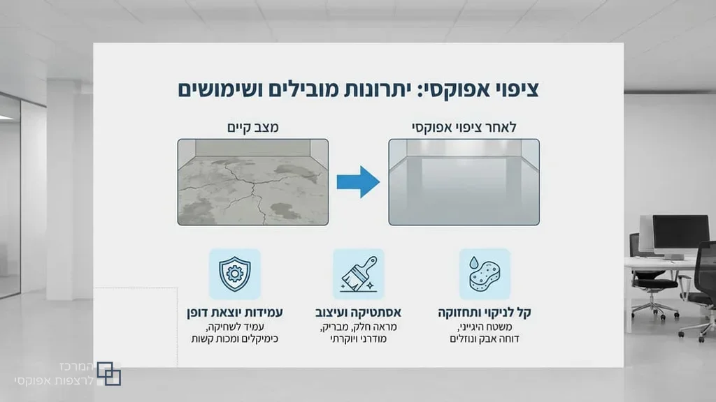 רצפת אפוקסי מבריקה בחלל מסחרי