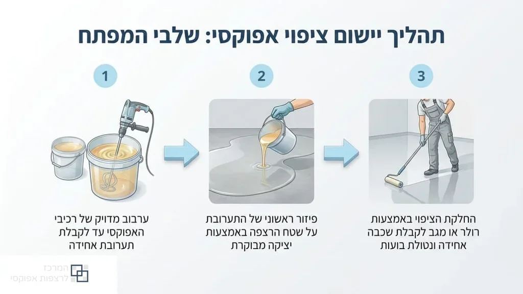 תהליך יישום מקצועי של ריצוף אפוקסי על ידי מומחה