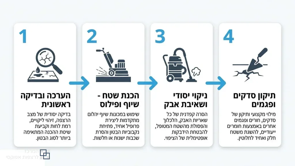 קבלן ריצוף אפוקסי בקיסריה מבצע עבודת הכנה