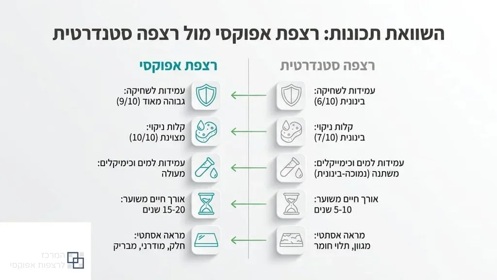 רצפת אפוקסי מבריקה בחלל מגורים מעוצב בפרדס חנה