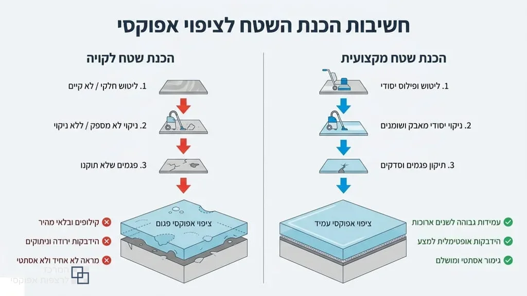 קבלן רצפות אפוקסי במרכז מבצע הכנת תשתית
